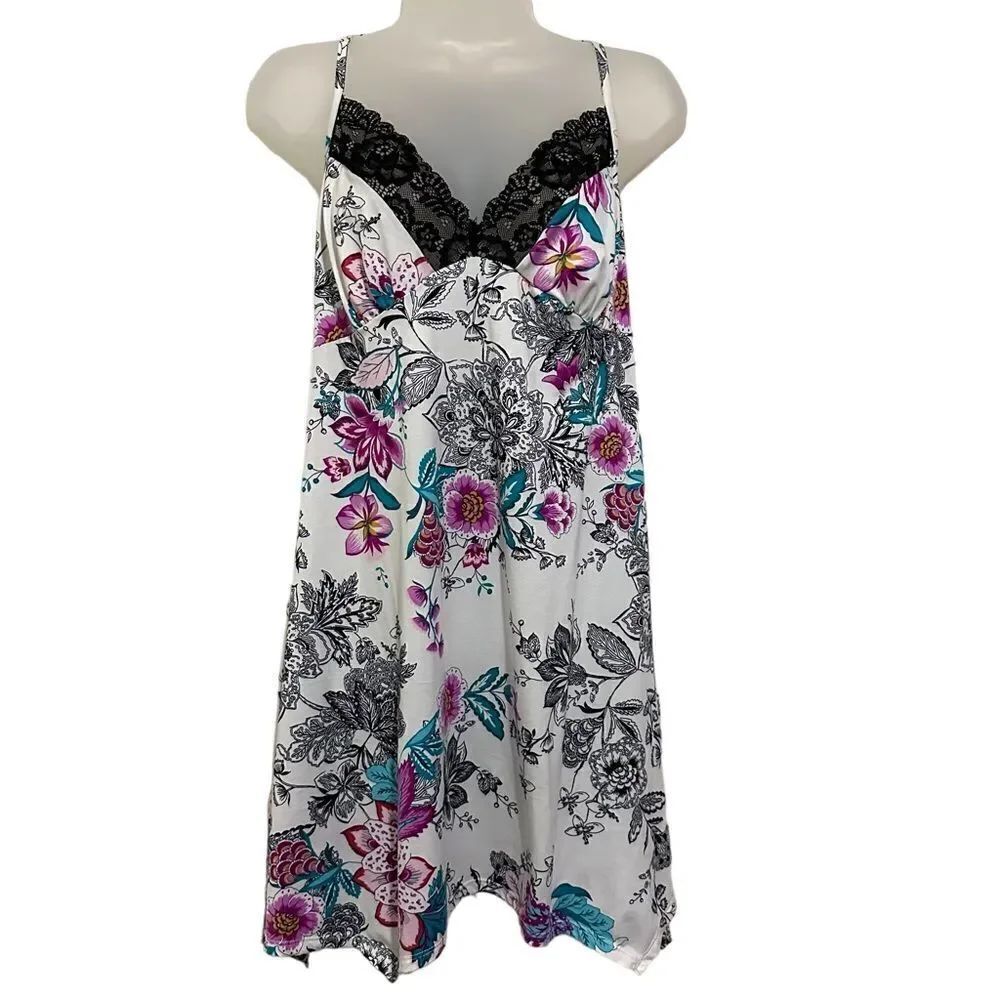 Torrid Floral Satiny Lace Romantic Sexy Slip Midi Cami Slip